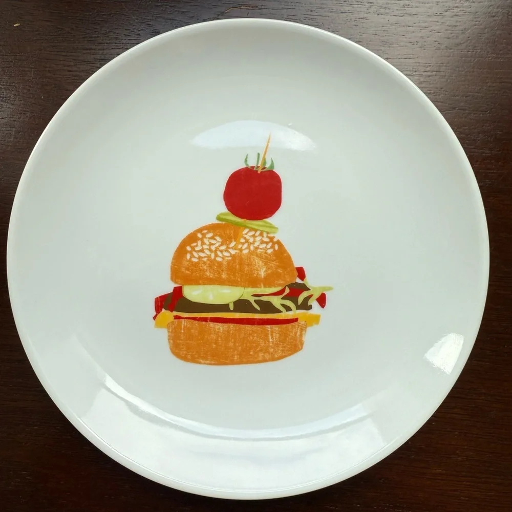 CRATE & BARREL Set of 6 Global Bites Plates